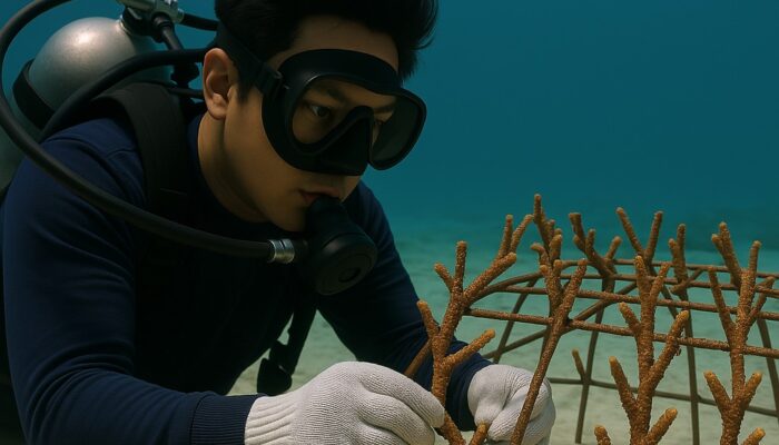 Bau Amis Transplantasi Karang: Konservasi, Komersialisasi, atau Kejar Cuan Rehabilitasi?